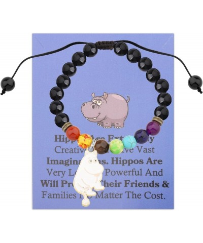 Hippopotamus Gift Hippos Good Luck Charm Bead Bracelet Hippo Theme Inspirational Jewelry Hippo Lover Gift Hippos Bracelet $10...