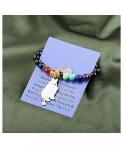 Hippopotamus Gift Hippos Good Luck Charm Bead Bracelet Hippo Theme Inspirational Jewelry Hippo Lover Gift Hippos Bracelet $10...