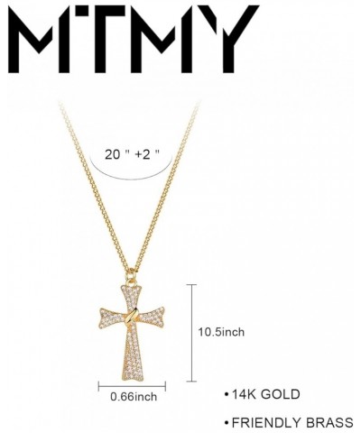 14K Gold Plated Cross Pendant Necklace for Women Delicate Necklace Jewelry Gifts diagonal cz cross $8.84 Necklaces