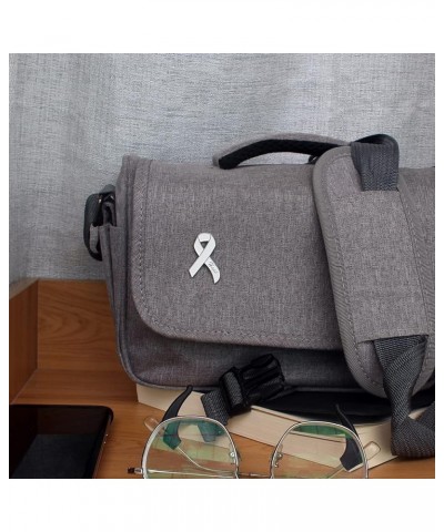 Enamel Awareness Ribbon Lapel Pin 1.4" with Double Clutch Pin Back for Tie, Hat, Back Pack White 1 Piece $6.00 Accessories