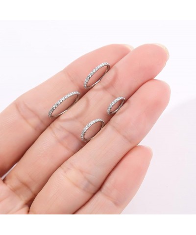 Nose Rings Hoops Surgical Steel Tragus Piercing Jewelry Nose Rings for Women 20G Nose Hoops Featuring Clear CZ 20G-10mm Gold ...