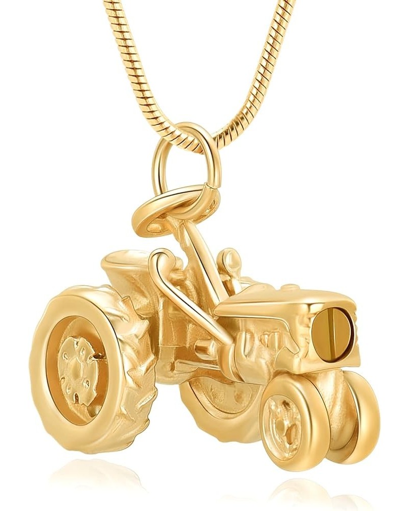 Tractors Cremation Jewelry for Ashes Lokcet Pendant Memorial Urn Necklaces for Ashes for Women Men Human Gold $10.56 Necklaces