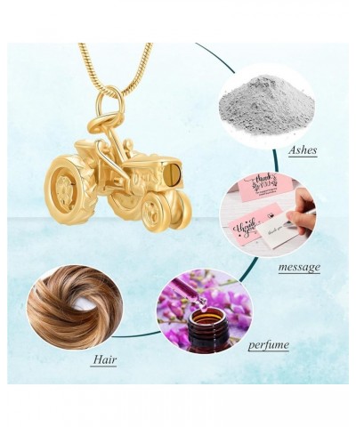 Tractors Cremation Jewelry for Ashes Lokcet Pendant Memorial Urn Necklaces for Ashes for Women Men Human Gold $10.56 Necklaces