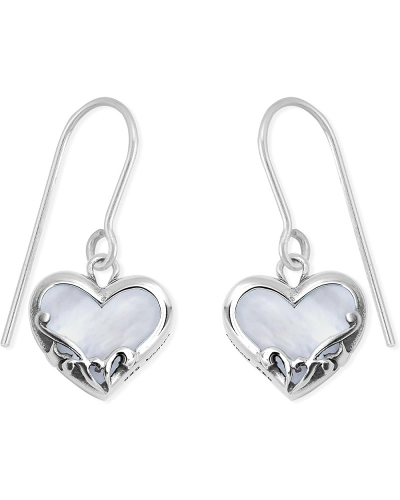 Jewelry Sterling Silver Heart Earrings White Mother of Pearl $19.20 Earrings