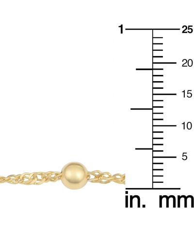 Yellow Gold Over Silver Bead Station Singapore Chain Necklace (16, 18, 20,24 or 30 inch) 30.0 Inches $17.27 Necklaces