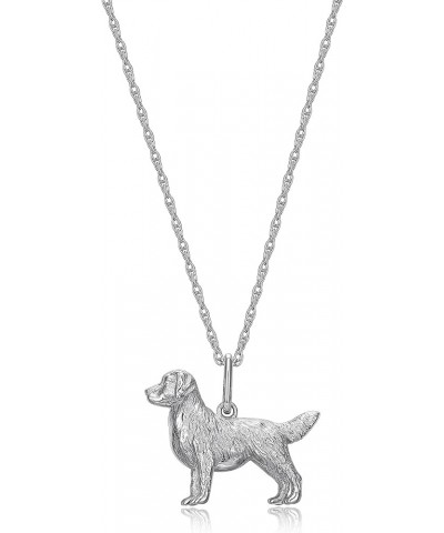 Necklace For Women and Girls - Rhodium Plated Sterling Silver Necklace With Dog or Cat Breed Pendant Rope Chain with Easy Clo...