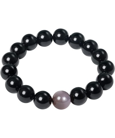 Stretch Black Obsidian/Agate Gems Protection Amulet Bracelets Good Luck Reiki Crystals and Stones Bracelet for Men and Women ...