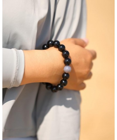 Stretch Black Obsidian/Agate Gems Protection Amulet Bracelets Good Luck Reiki Crystals and Stones Bracelet for Men and Women ...