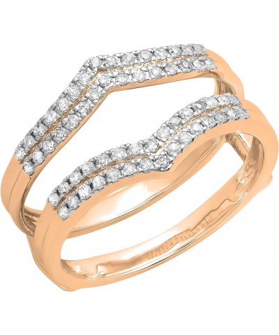 0.30 Carat (ctw) 10K Gold Round Diamond Ladies Anniversary Wedding Enhancer Guard Double Ring 1/3 CT rose-gold $191.62 Rings