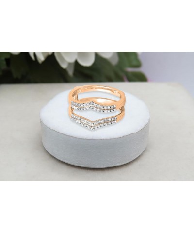 0.30 Carat (ctw) 10K Gold Round Diamond Ladies Anniversary Wedding Enhancer Guard Double Ring 1/3 CT rose-gold $191.62 Rings