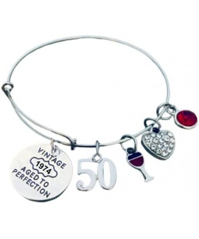 50th Birthday Bracelet, 50th Birthday Gifts for Women, 50th Birthday Gift Ideas Vintage Wine $11.00 Bracelets