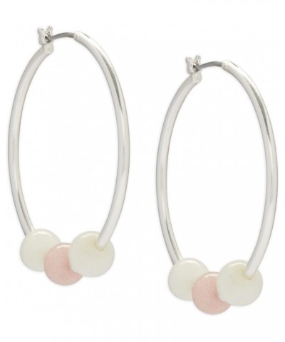 Beaded Hoop Earring, Silver, One Size $14.15 Earrings