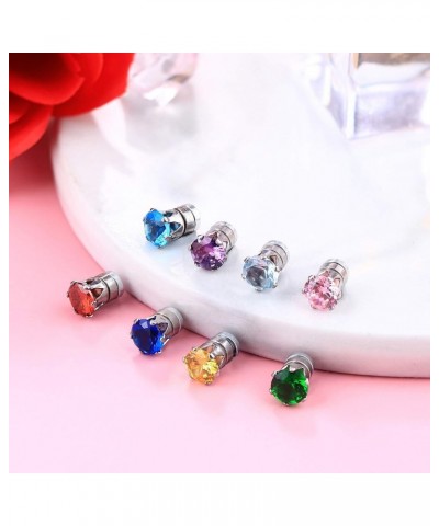 12 Pairs Magnetic Stud Earrings for Men Women Non-piercing Rhinestone Magnet Earrings Stainless Steel Magnetic Clip on Nose S...