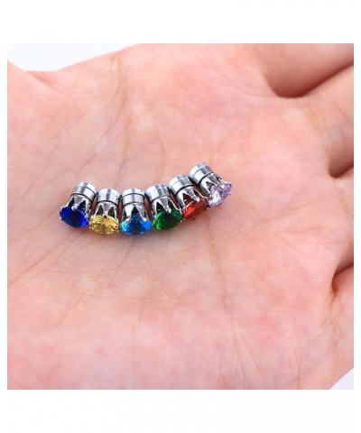 12 Pairs Magnetic Stud Earrings for Men Women Non-piercing Rhinestone Magnet Earrings Stainless Steel Magnetic Clip on Nose S...