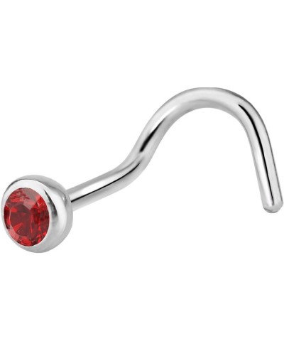 20g Surgical Steel Press Fit 2.5mm CZ Crystal Nose Screw Red CZ $7.94 Body Jewelry