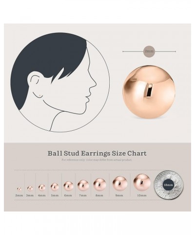 Sterling Silver Ball Stud Earrings for Women - Hypoallergenic Lightweight Stud Earrings for Women | 2mm-16mm Ball Earrings in...