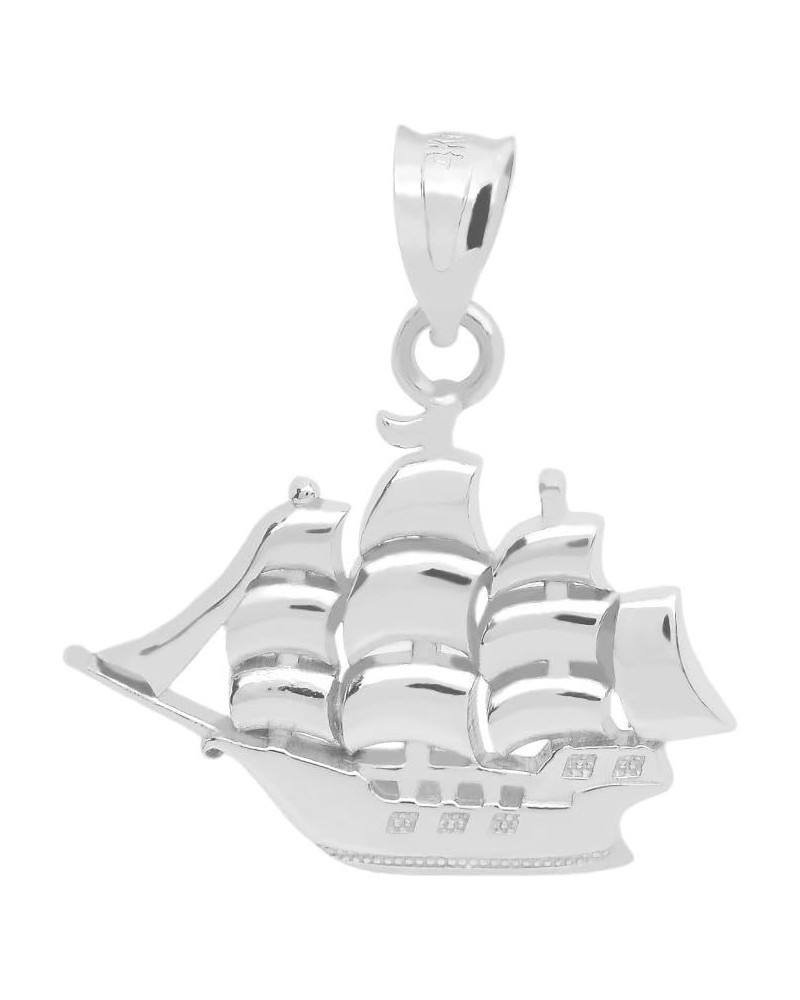 Sail Boat Pendant in 10k White Gold $45.04 Pendants