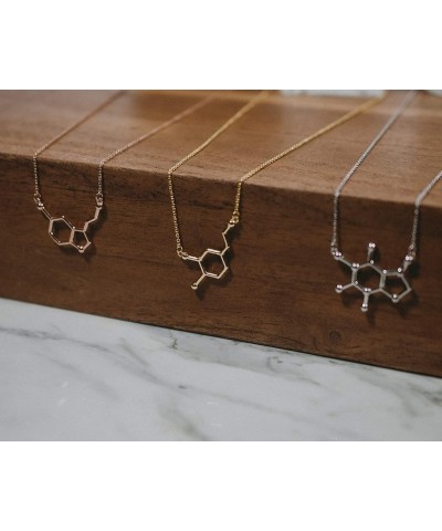 Serotonin Molecule Necklace in 925 Sterling Silver Rose Gold $23.19 Necklaces