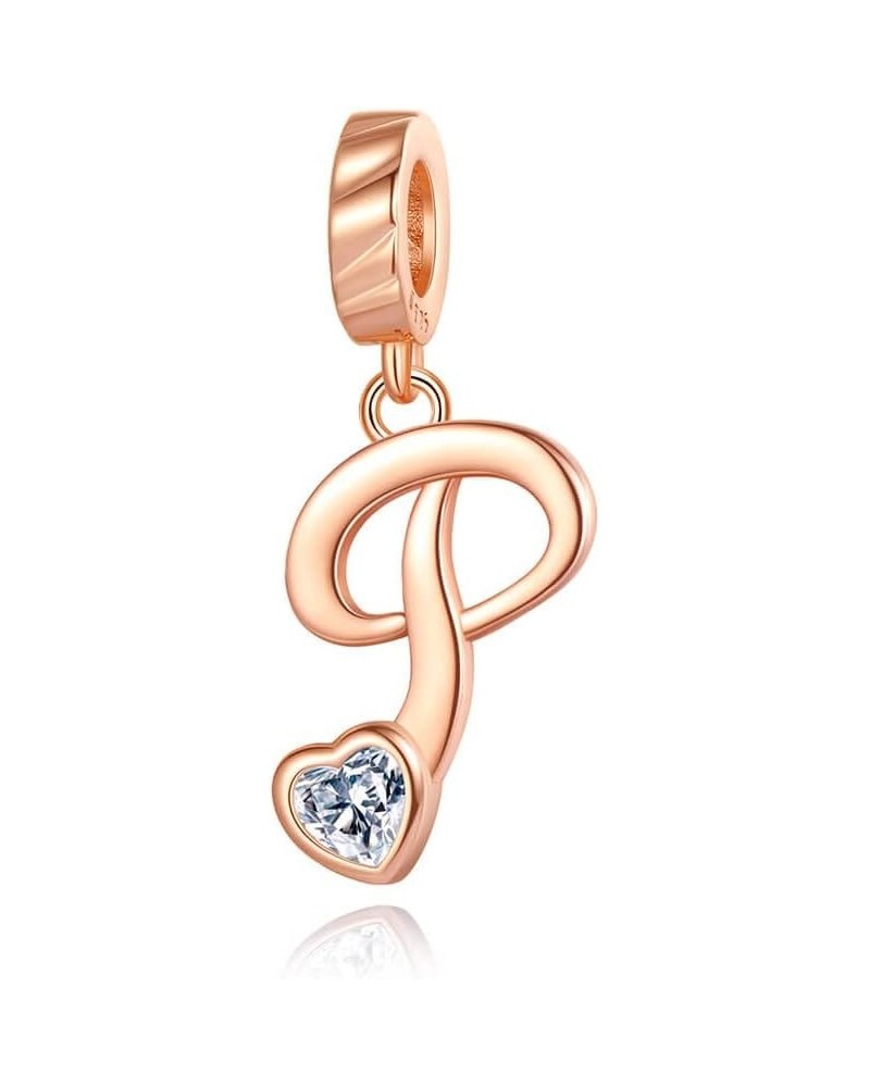 A-Z Letter Charm Rose Gold Letter Charms Alphabet Dangle Beads for Bracelets and Necklaces Women Girls Jewelry Gift P $8.84 B...