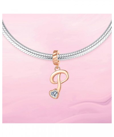 A-Z Letter Charm Rose Gold Letter Charms Alphabet Dangle Beads for Bracelets and Necklaces Women Girls Jewelry Gift P $8.84 B...