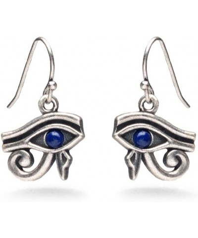 Eye of Horus Earrings with Lapis - Antiqued Silver $12.20 Earrings