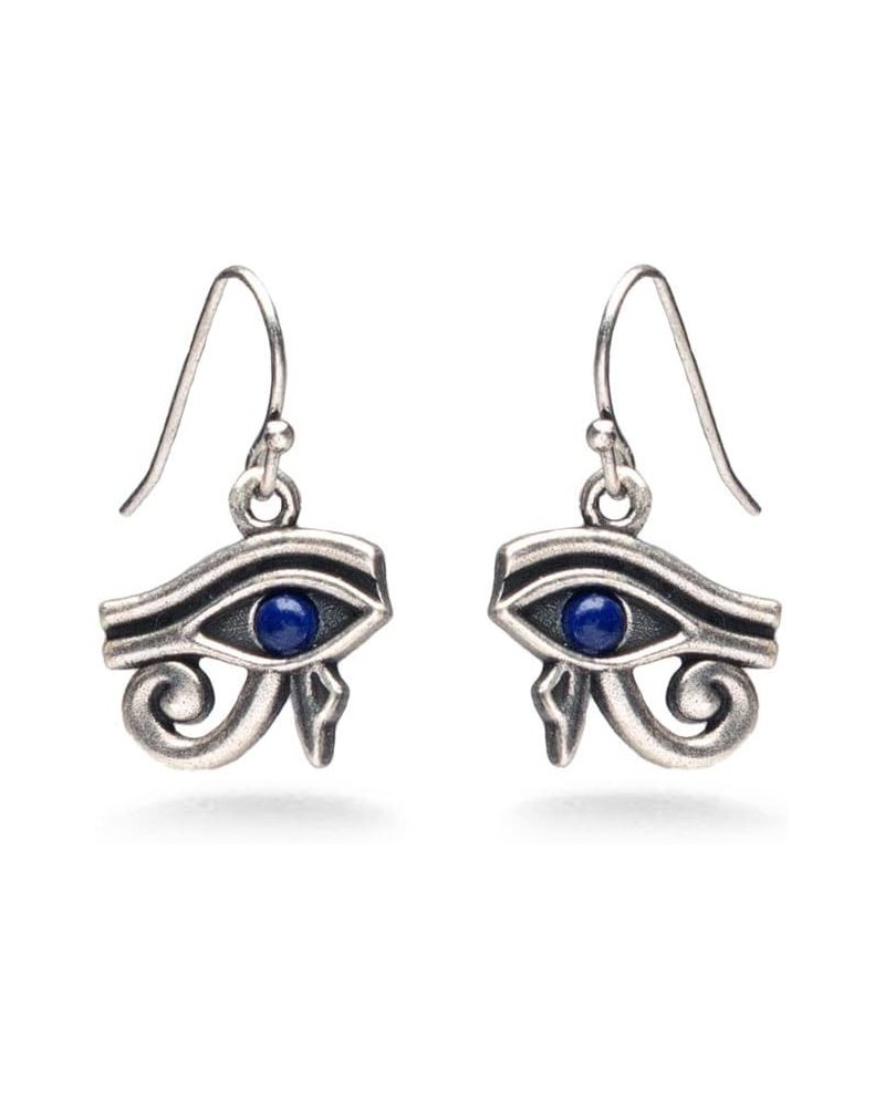 Eye of Horus Earrings with Lapis - Antiqued Silver $12.20 Earrings