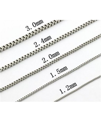 Authentic 925 Sterling Silver Box Chain Necklace, Silver Box Link Necklace, Sterling Silver Chain 16-30 Inch, Made In Italy, ...