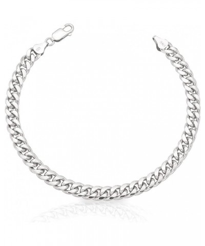 925 Sterling Silver Cuban Link Chain Bracelet 5/8mm Silver Bracelet for Men Women Silver Bracelet 6.5-9 Inches Silver 5mm 7.5...