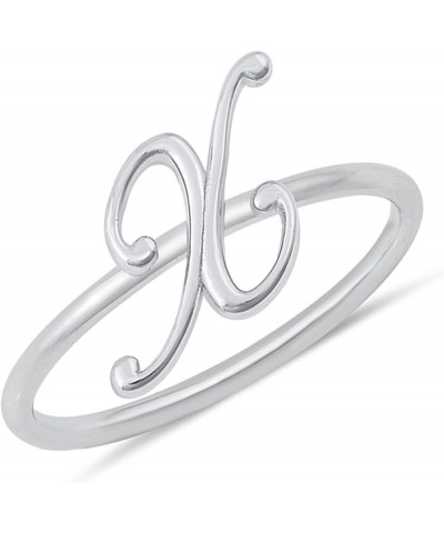 925 Sterling Silver Initial Letters Dainty Ring Sizes 4-10 X $11.39 Rings