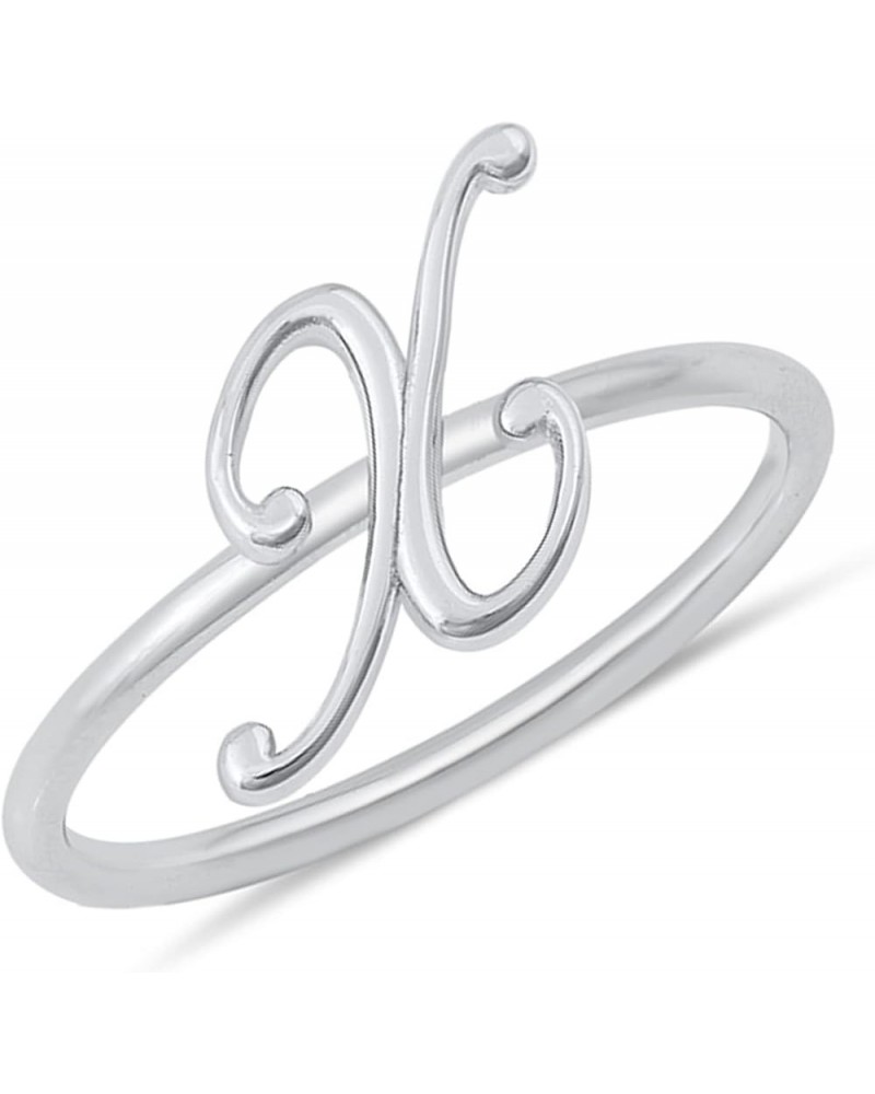 925 Sterling Silver Initial Letters Dainty Ring Sizes 4-10 X $11.39 Rings