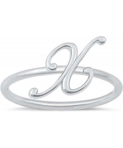 925 Sterling Silver Initial Letters Dainty Ring Sizes 4-10 X $11.39 Rings