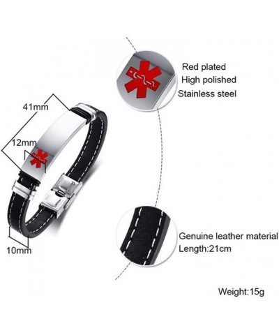 Medical Alert ID Bracelet for Men Women - Silicone Adjustable Sos Emergency Identification Bracelets Blood Thinner,Healthy IC...