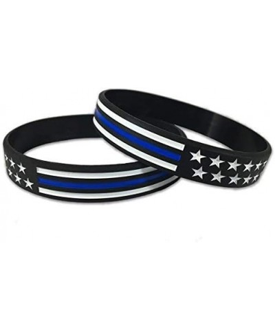 Thin Blue Line American Flag Bracelet Small 7" 2 Pack $6.40 Bracelets