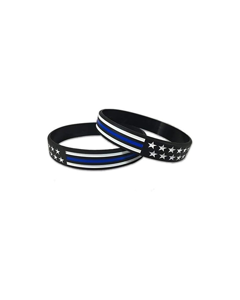 Thin Blue Line American Flag Bracelet Small 7" 2 Pack $6.40 Bracelets