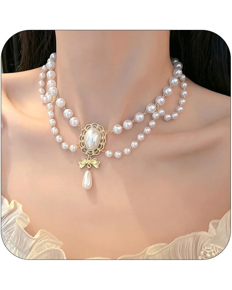 Pearl Necklaces for Women Chunky Pearl Necklaces Big Pearl Necklaces Exaggerated Large Pearl Necklaces Statement Necklace Wed...