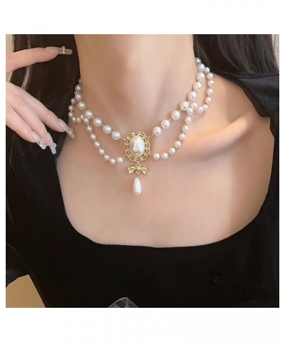 Pearl Necklaces for Women Chunky Pearl Necklaces Big Pearl Necklaces Exaggerated Large Pearl Necklaces Statement Necklace Wed...