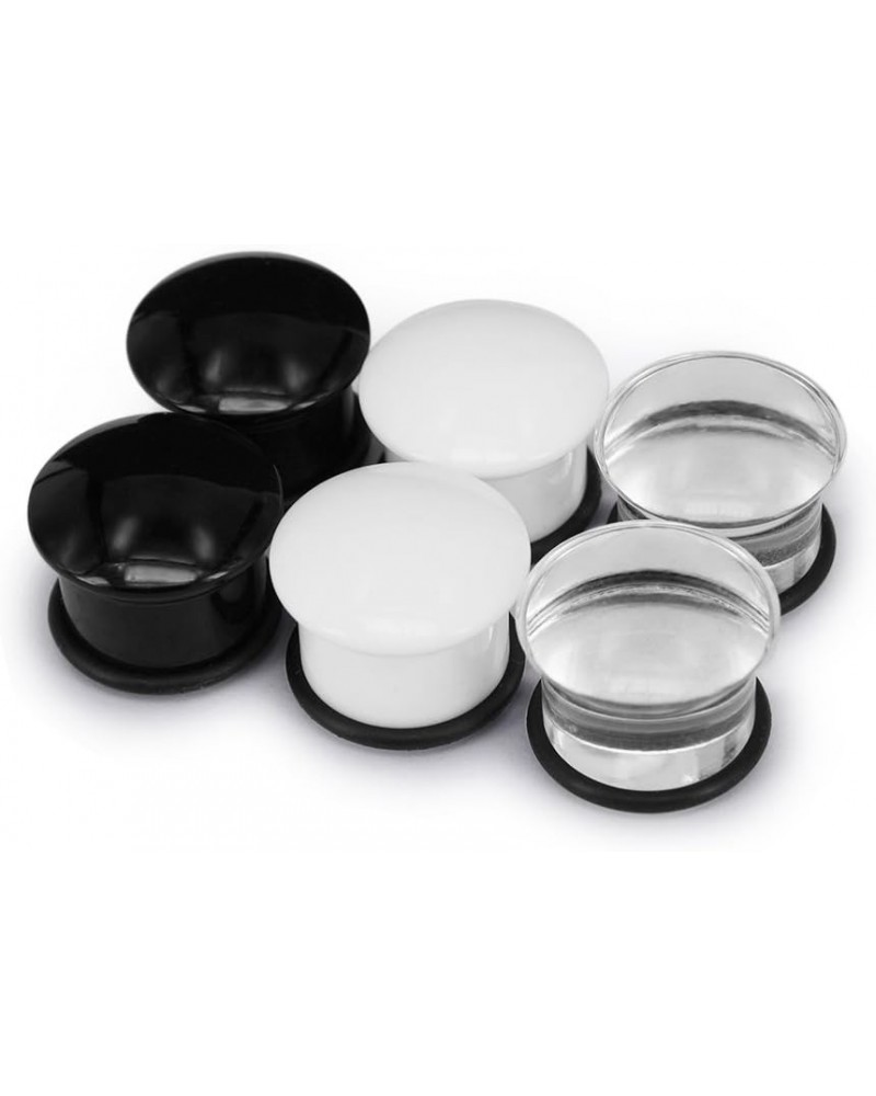 Set of 3 Pairs Single Flare Acrylic Ear Plugs Tunnel Expander Piercing Ear Gauges with O-Ring Gauge-5/8"(16mm) $9.51 Body Jew...