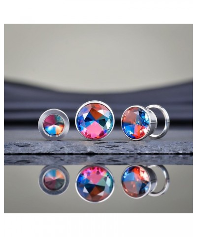 Screw Back Ear Tunnels, Stainless Steel Blue Crystal Plugs Piercing Expander Gauge Earrings. S8626G 9/16"(14mm) $9.49 Body Je...