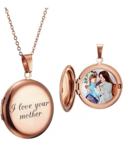 Mothers Day Gifts Picture Locket Necklace, Custom Necklace with Picture Inside Photo Heart Locket Necklace Platinum18K Gold G...