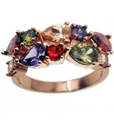 Rose Gold Multi Gemstone Jewelry Sets for Women,Sparkling Garnet Amethyst Morganite Peridot Topaz 6 Ring $17.45 Rings