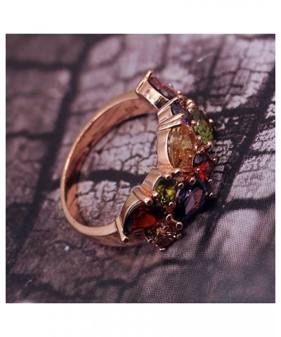 Rose Gold Multi Gemstone Jewelry Sets for Women,Sparkling Garnet Amethyst Morganite Peridot Topaz 6 Ring $17.45 Rings