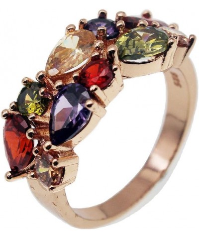 Rose Gold Multi Gemstone Jewelry Sets for Women,Sparkling Garnet Amethyst Morganite Peridot Topaz 6 Ring $17.45 Rings