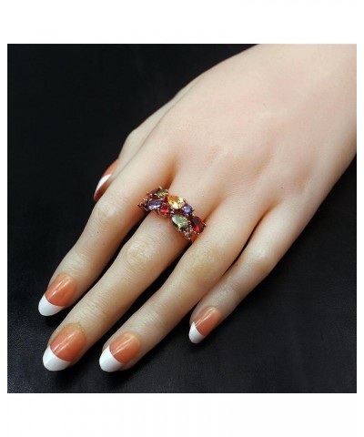 Rose Gold Multi Gemstone Jewelry Sets for Women,Sparkling Garnet Amethyst Morganite Peridot Topaz 6 Ring $17.45 Rings