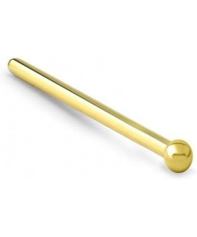 14k Solid Yellow Gold Nose Ring, Stud, Nose Screw, L Bend, Nose Bone 1.5mm Ball 22G 20G or 18G 20 Gauge - Straight $14.72 Bod...