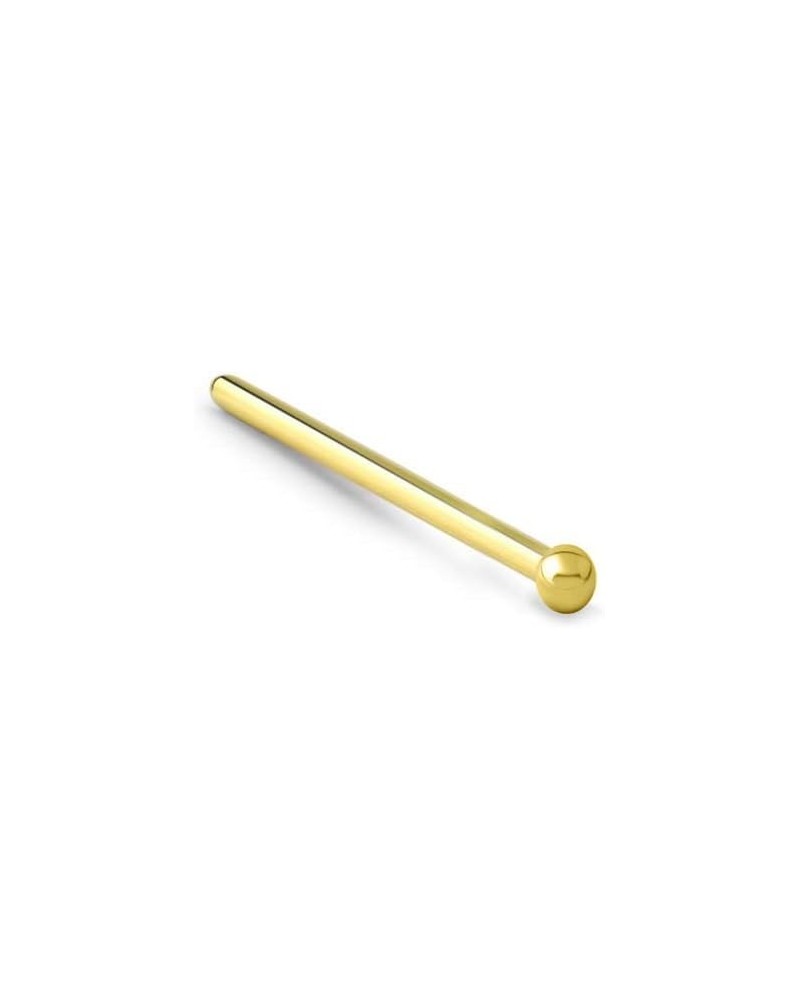 14k Solid Yellow Gold Nose Ring, Stud, Nose Screw, L Bend, Nose Bone 1.5mm Ball 22G 20G or 18G 20 Gauge - Straight $14.72 Bod...