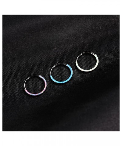 16G 18G 316L Stainless Steel CZ/OPAL Septum Piercing Septum Clicker Ring Hinged Nose Ring Daith Earrings Conch Piercing Jewel...