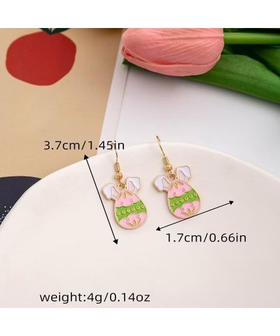 2 Pairs Easter Dangle Earrings Cute Funny Colorful Rabbit Egg Bunny Earrings For Women Girls Fashion Holiday Happy Easter Jew...