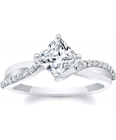 1.15 Carat (ctw) Moissanite Engagement Rings for Women 10K/14K/18K White Gold Ring Moissanite Rings 18K Gold $181.60 Rings