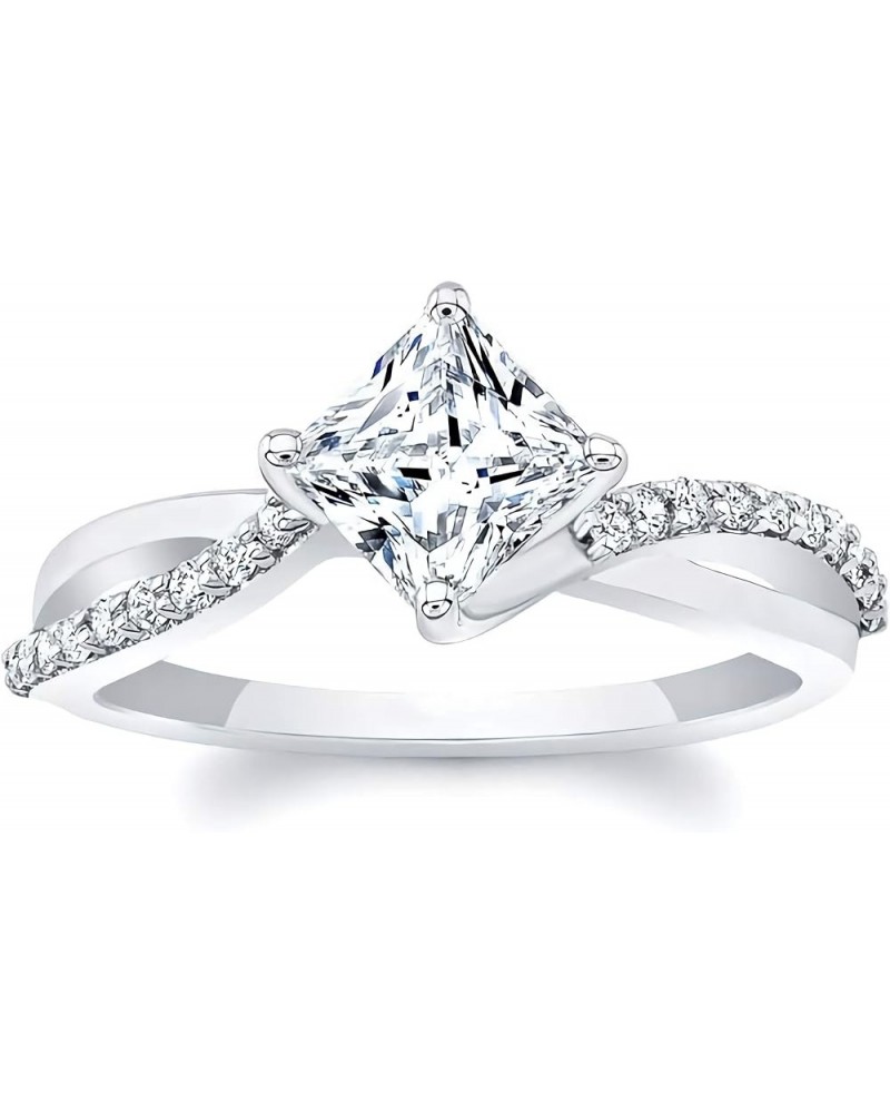 1.15 Carat (ctw) Moissanite Engagement Rings for Women 10K/14K/18K White Gold Ring Moissanite Rings 18K Gold $181.60 Rings