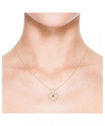 Natural Pink Sapphire Heart Pendant Necklace for Women, Girls in 14K Solid Gold/Platinum | September Birthstone | Jewelry Gif...